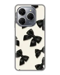 Чехол для TECNO Spark 20 Pro с картинкой «Черные бантики»