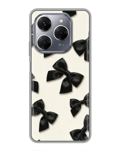 Чехол для TECNO Spark 20 Pro с картинкой «Черные бантики»