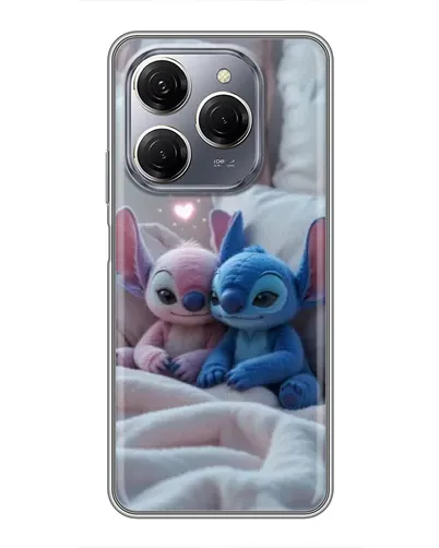 Чехол для TECNO Spark 20 Pro с картинкой «Плюшевые Стич Ангел»