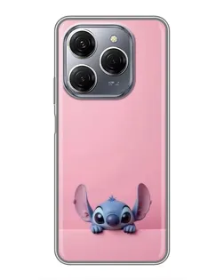 Чехол для TECNO Spark 20 Pro с картинкой «Stitch выглядывает»