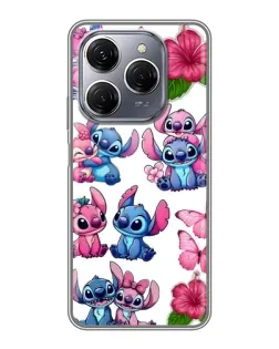 Чехол для TECNO Spark 20 Pro с картинкой «Стикеры Stitch и Angel»