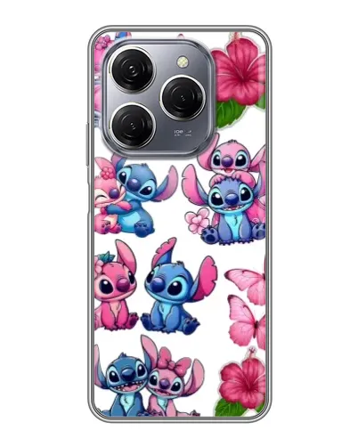 Чехол для TECNO Spark 20 Pro с картинкой «Стикеры Stitch и Angel»