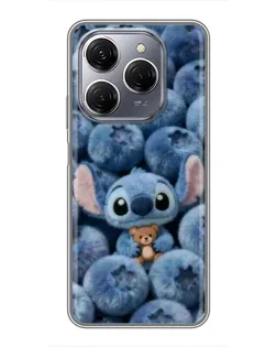 Чехол для TECNO Spark 20 Pro с картинкой «Стич и голубика»