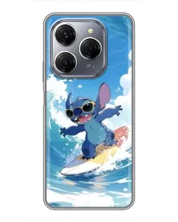 Чехол для TECNO Spark 20 Pro с картинкой «Стич на волне»