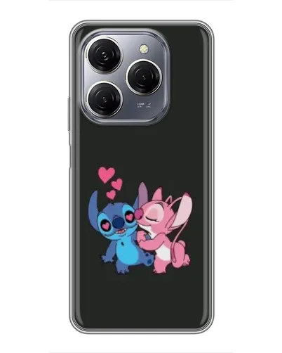 Чехол для TECNO Spark 20 Pro с картинкой «Анжел целует Стича»