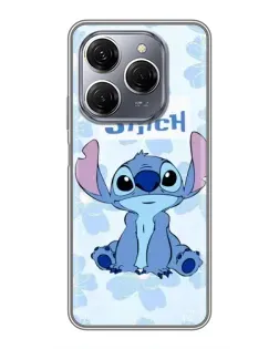 Чехол для TECNO Spark 20 Pro с картинкой «Stitch среди цветов»