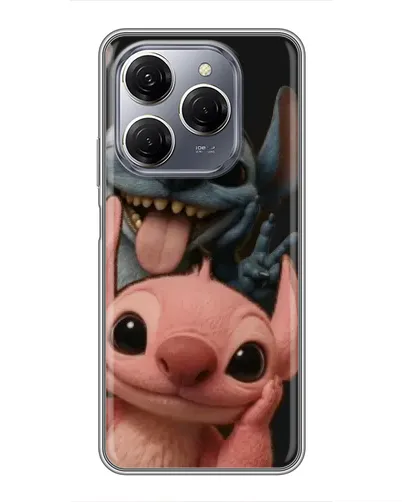 Чехол для TECNO Spark 20 Pro с картинкой «Стич и Ангел»
