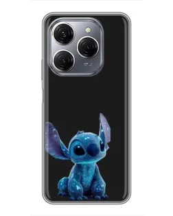 Чехол для TECNO Spark 20 Pro с картинкой «Стич на черном»