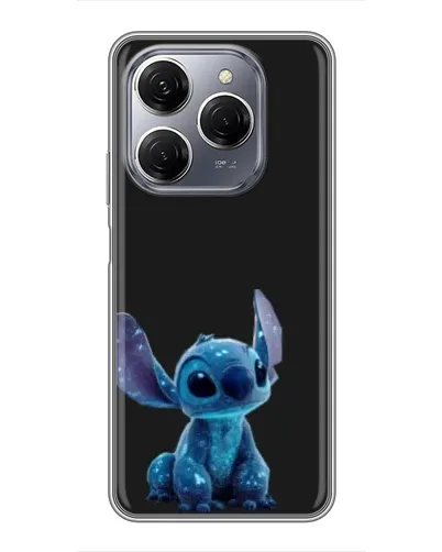 Чехол для TECNO Spark 20 Pro с картинкой «Стич на черном»