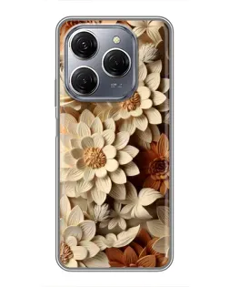 Чохол для TECNO Spark 20 Pro з картинкою «Бежевий флористичний декор» Чохол для TECNO Spark 20 Pro з картинкою «Бежевий флористичний декор»