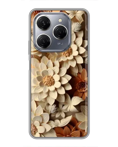 Чехол для TECNO Spark 20 Pro с картинкой «Бежевый флористический декор»