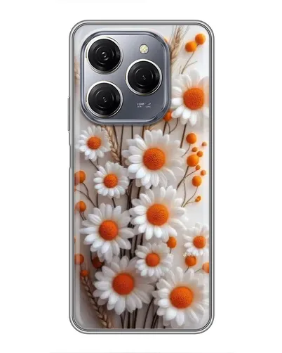 Чехол для TECNO Spark 20 Pro с картинкой «Белые сухоцветы»