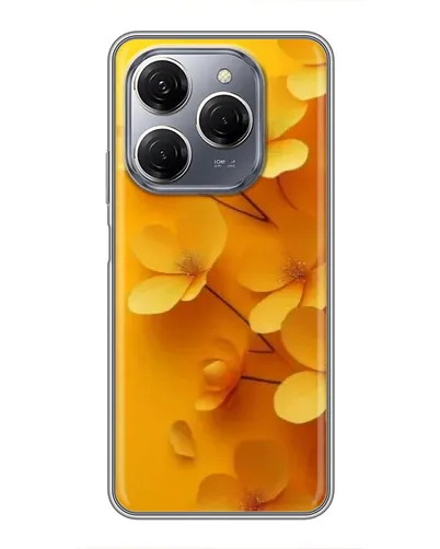 Чехол для TECNO Spark 20 Pro с картинкой «Золотые лепестки»