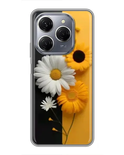 Чехол для TECNO Spark 20 Pro с картинкой «Подсолнух и ромашка»