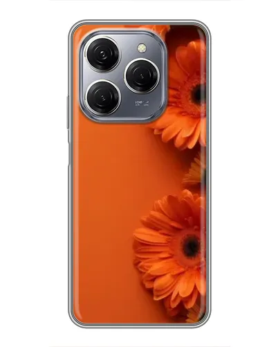 Чехол для TECNO Spark 20 Pro с картинкой «Оранжевые герберы»