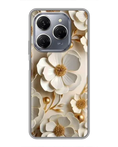 Чехол для TECNO Spark 20 Pro с картинкой «Белие бумажние  цвети»