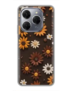 Чохол для TECNO Spark 20 Pro з картинкою «Візерунок з маленьких соняшників» Чохол для TECNO Spark 20 Pro з картинкою «Візерунок з маленьких соняшників»