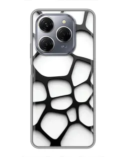 Чехол для TECNO Spark 20 Pro с картинкой «Белая объемная сетка»