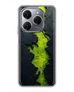 Чехол для TECNO Spark 20 Pro с картинкой «Салатовый разлом скалы» Чехол для TECNO Spark 20 Pro с картинкой «Салатовый разлом скалы»