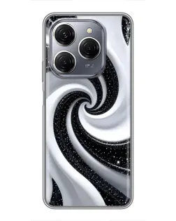 Чехол для TECNO Spark 20 Pro с картинкой «Черно-белая спираль» Чехол для TECNO Spark 20 Pro с картинкой «Черно-белая спираль»
