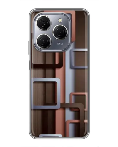 Чохол для TECNO Spark 20 Pro з картинкою «Коричневі об'ємні квадрати» Чохол для TECNO Spark 20 Pro з картинкою «Коричневі об'ємні квадрати»