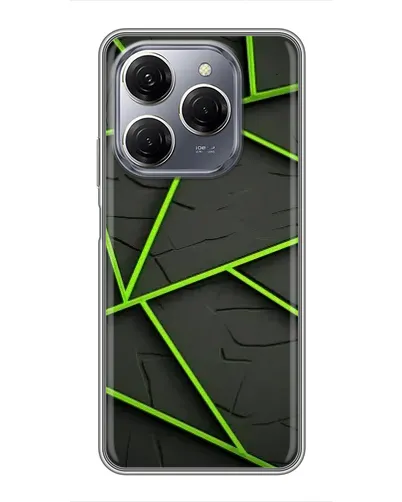 Чохол для TECNO Spark 20 Pro з картинкою «Зелені геометричні лінії» Чохол для TECNO Spark 20 Pro з картинкою «Зелені геометричні лінії»