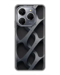 Чохол для TECNO Spark 20 Pro з картинкою «Об'ємне сіре плетіння»