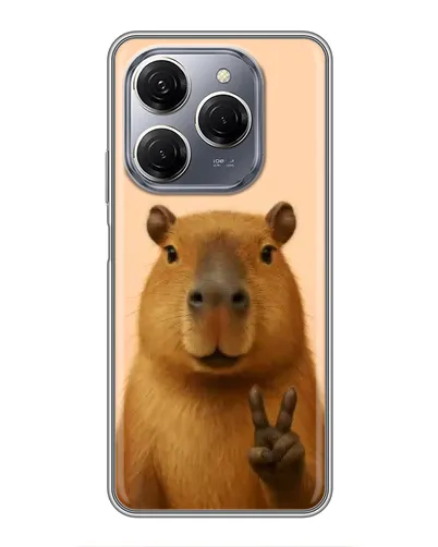 Чехол для TECNO Spark 20 Pro с картинкой «Капибара виктория»