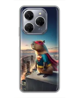 Чехол для TECNO Spark 20 Pro с картинкой «Капи-мен супергерой»