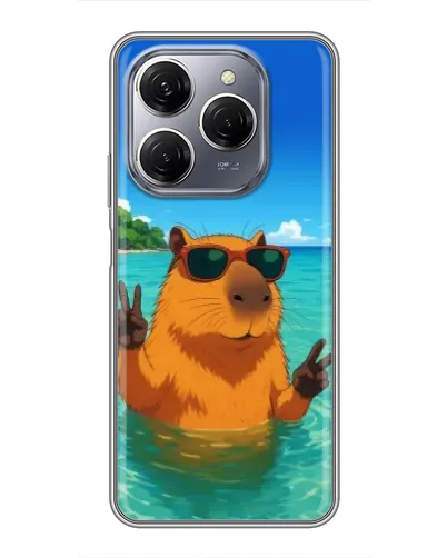 Чехол для TECNO Spark 20 Pro с картинкой «Морская капибара»