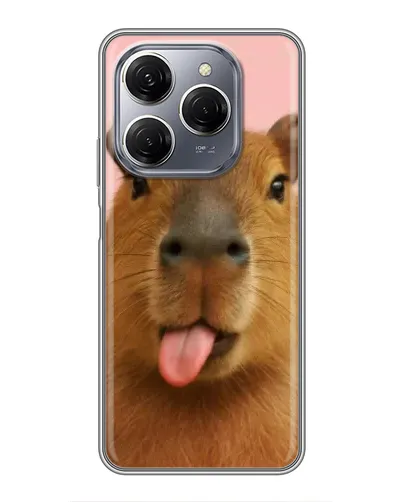 Чехол для TECNO Spark 20 Pro с картинкой «Капибара с языком»