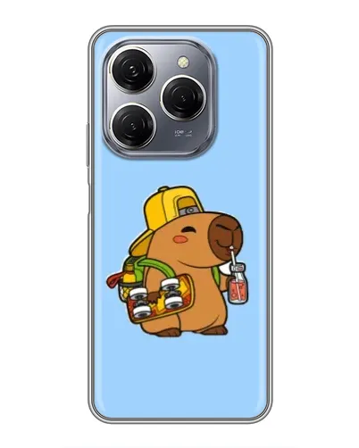 Чехол для TECNO Spark 20 Pro с картинкой «Капибара на скейте»