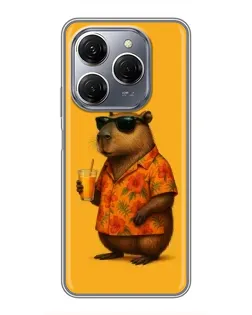 Чехол для TECNO Spark 20 Pro с картинкой «Капибара на отдыхе»
