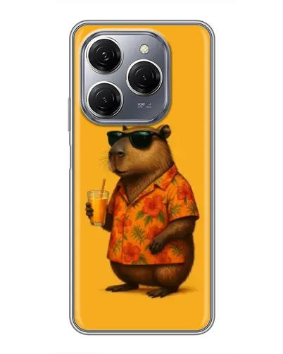 Чехол для TECNO Spark 20 Pro с картинкой «Капибара на отдыхе»