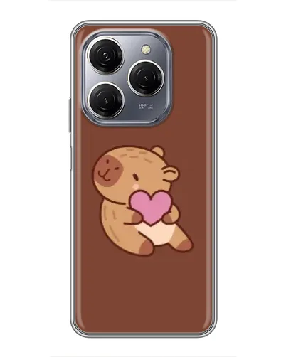 Чехол для TECNO Spark 20 Pro с картинкой «Капибара с сердцем»
