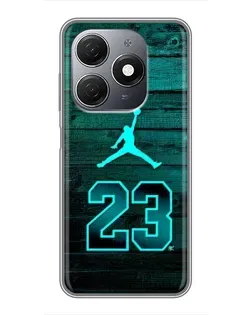 Чехол для TECNO Spark 20 с картинкой «Jordan Cyan 23»