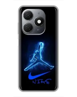 Чехол для TECNO Spark 20 с картинкой «Jordan Neon Blue»