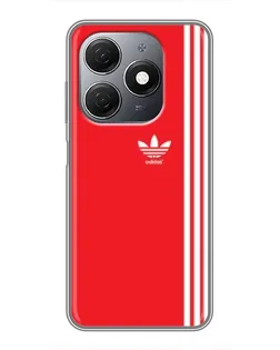 Чехол для TECNO Spark 20 с картинкой «Красный минимализм Adidas»
