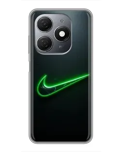 Чехол для TECNO Spark 20 с картинкой «Неоновый контур Nike»