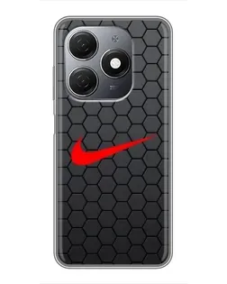 Чехол для TECNO Spark 20 с картинкой «Nike — карбоновая сетка»