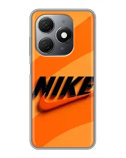 Чехол для TECNO Spark 20 с картинкой «Оранжевый драйв Nike»