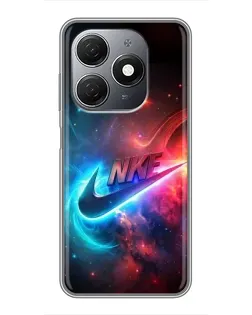 Чехол для TECNO Spark 20 с картинкой «Огненный логотип Nike»