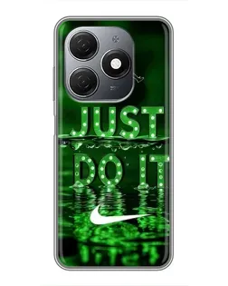 Чехол для TECNO Spark 20 с картинкой «Зеленый неоновый Nike»