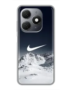 Чехол для TECNO Spark 20 с картинкой «Nike — зимние горы»