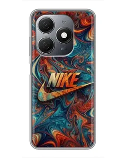Чехол для TECNO Spark 20 с картинкой «Nike в абстракции»