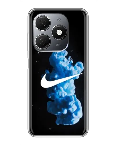 Чехол для TECNO Spark 20 с картинкой «Nike и синий дым»