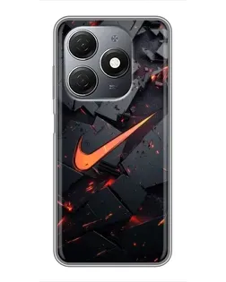 Чехол для TECNO Spark 20 с картинкой «Nike — эффект разломов»