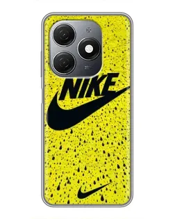Чехол для TECNO Spark 20 с картинкой «Желтый текстурный Nike»