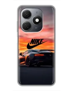 Чехол для TECNO Spark 20 с картинкой «Nike и суперкар»