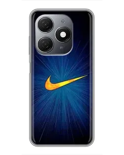 Чехол для TECNO Spark 20 с картинкой «Синий пульс Nike»